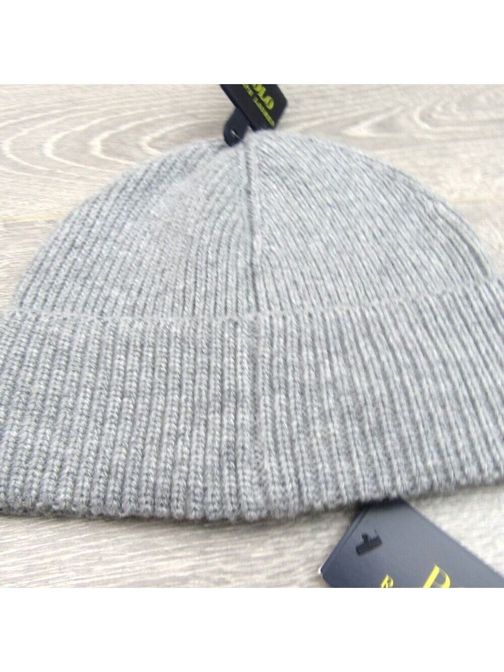 Polo Ralph Lauren RL Embroidered Bear Grey Beanie Cap One Size Fit NEW - Picture 6 of 10
